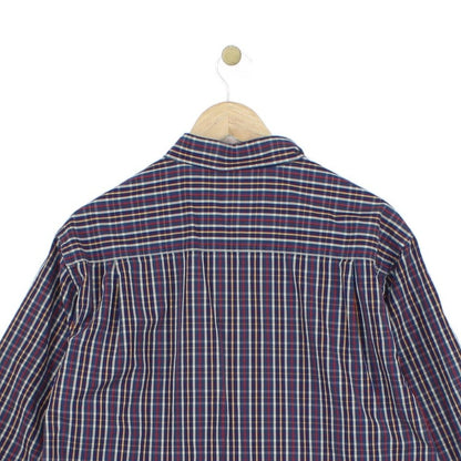 Mens Check Shirt Button Up Long Sleeve