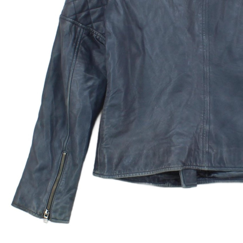 Womens Leather Jacket Biker Full Zip