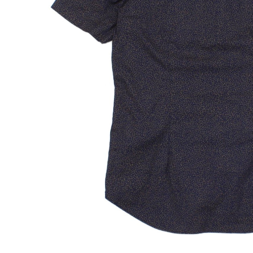 Mens Patterned Shirt Slim Fit Short Sleeve