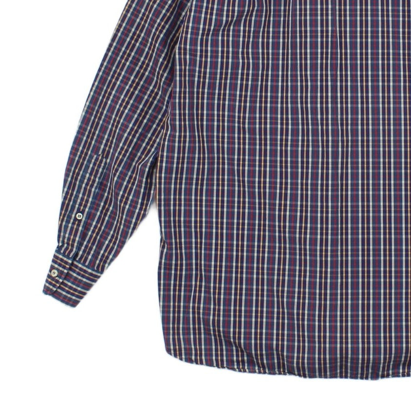 Mens Check Shirt Button Up Long Sleeve