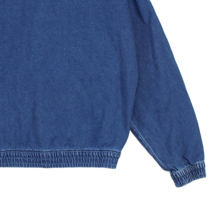 Womens 1/4 Zip Jacket Oversized Fit Striped Sleeves Cotton