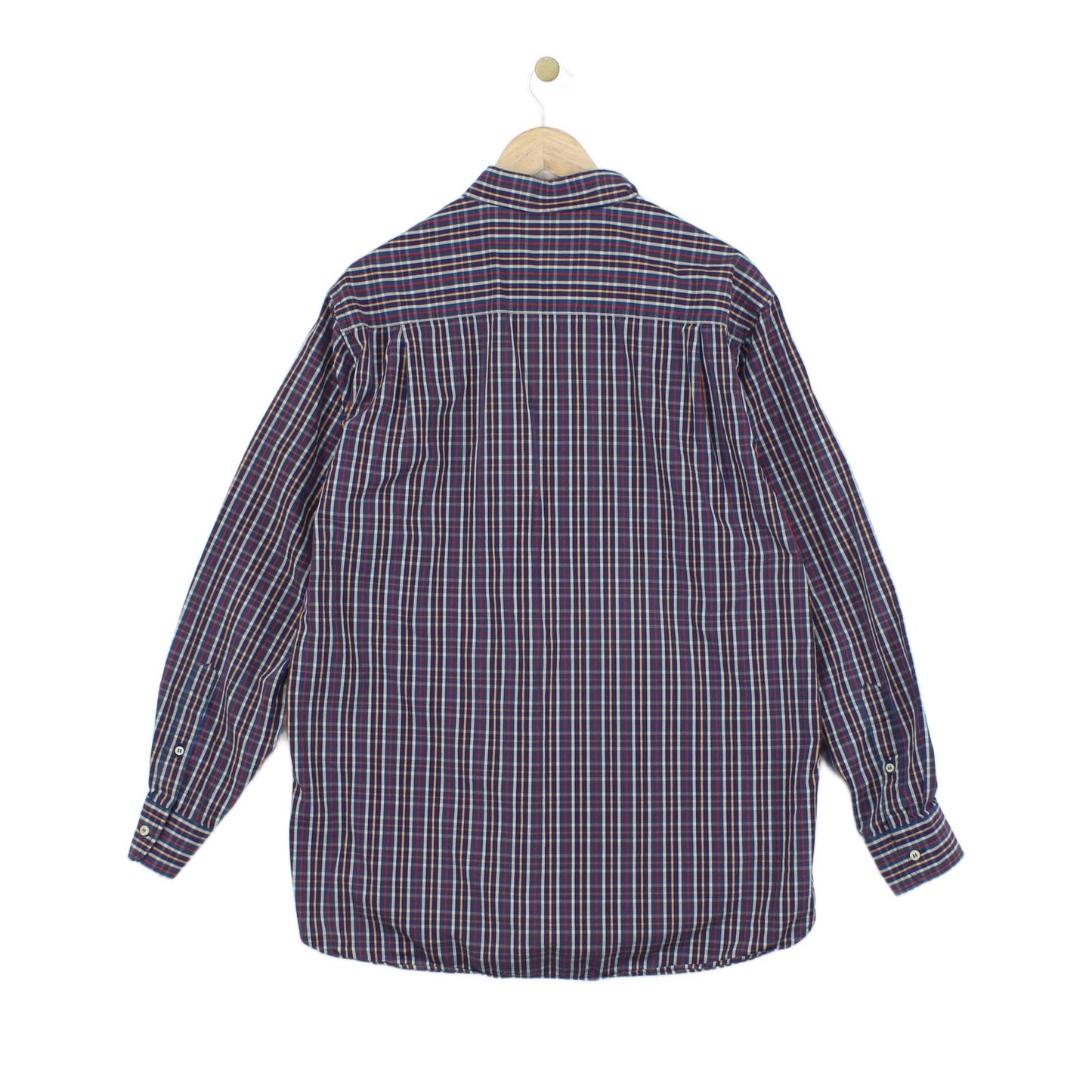 Mens Check Shirt Button Up Long Sleeve