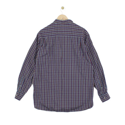 Mens Check Shirt Button Up Long Sleeve