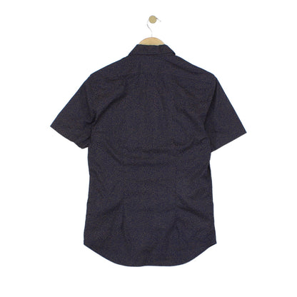 Mens Patterned Shirt Slim Fit Short Sleeve