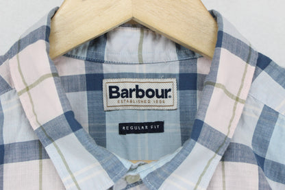 Mens Plaid Shirt Short Sleeve Check