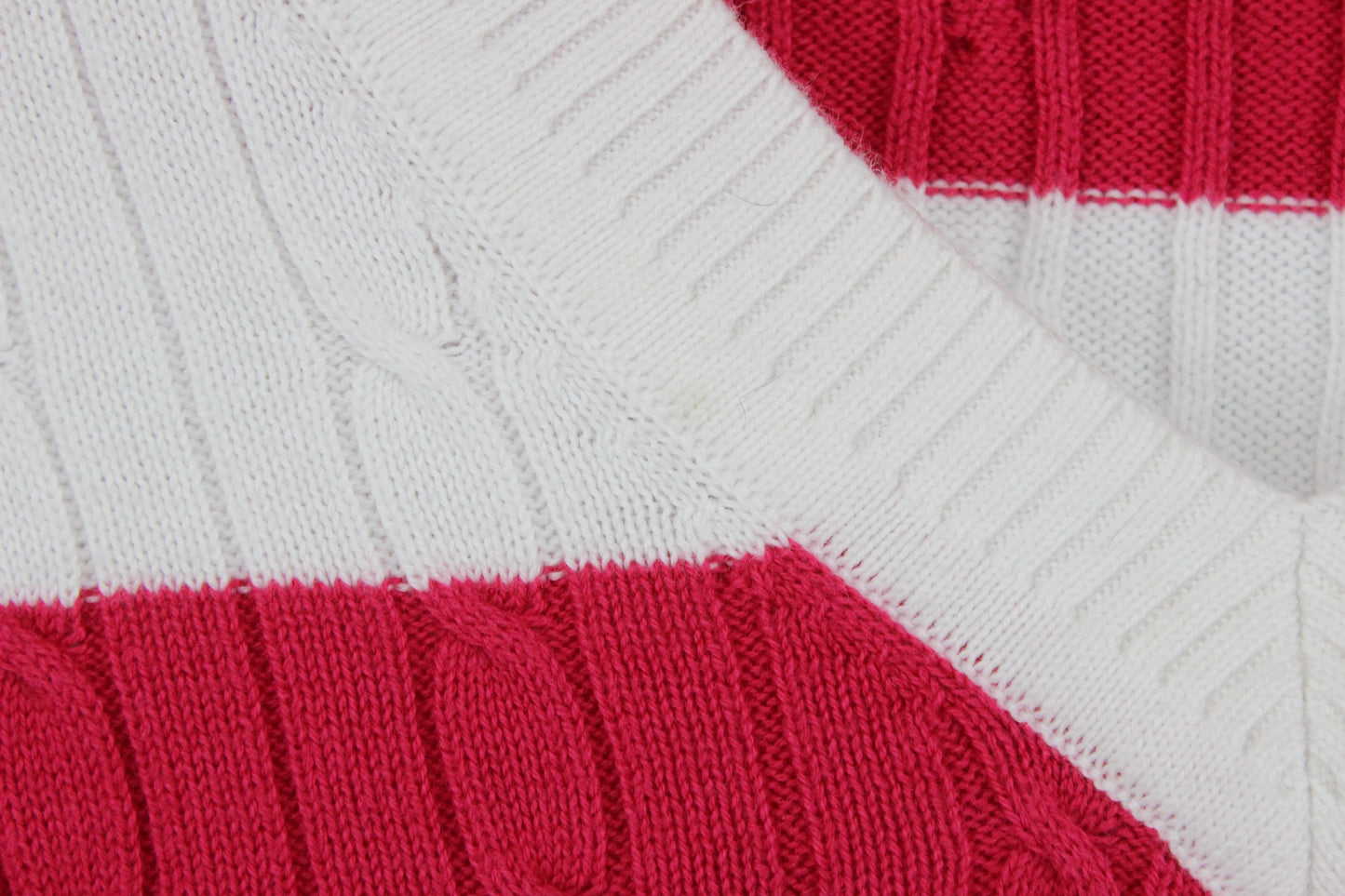 Womens V-Neck Jumper  Striped Knit