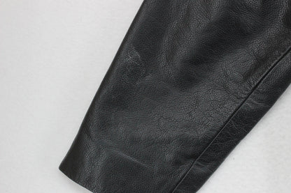 Mens Leather Jacket Full Zip Collared