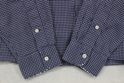 Mens Check Shirt Button Down Long Sleeve