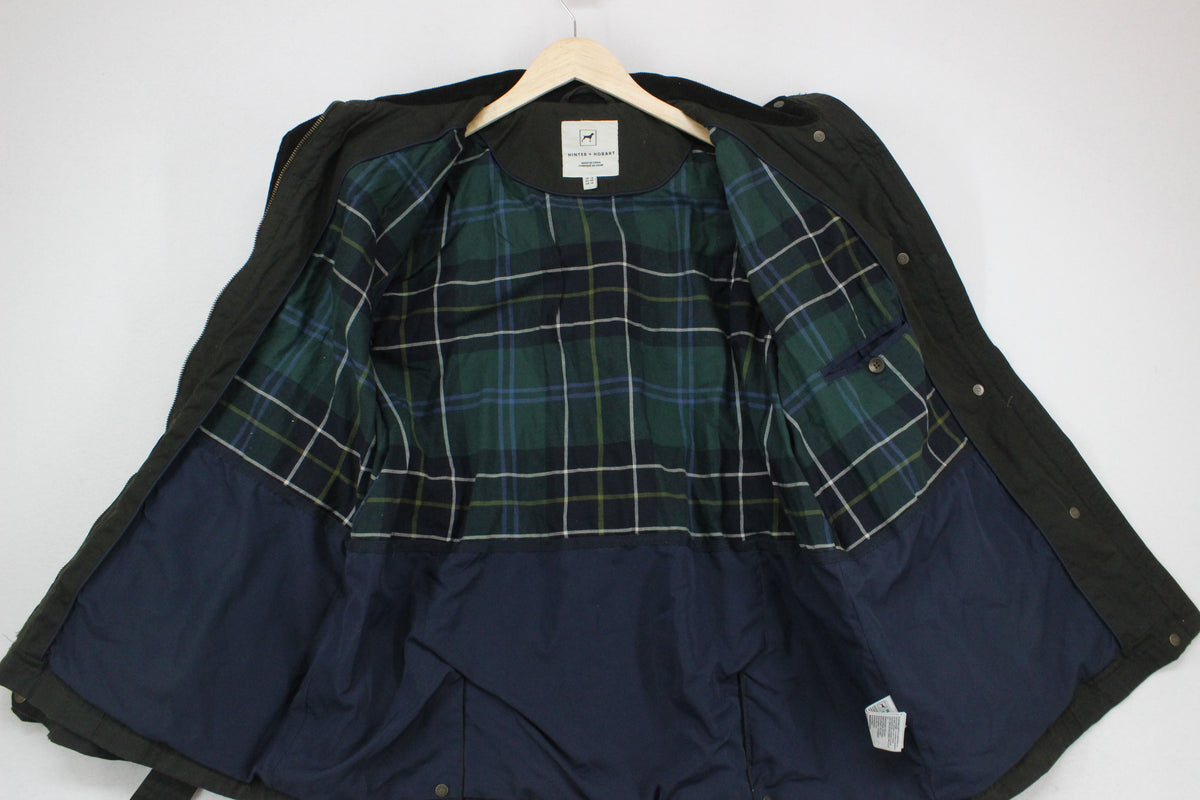 Womens Waxed Jacket Belted Classic Cotton