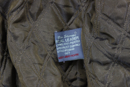 Mens Leather Jacket Full Zip Collared