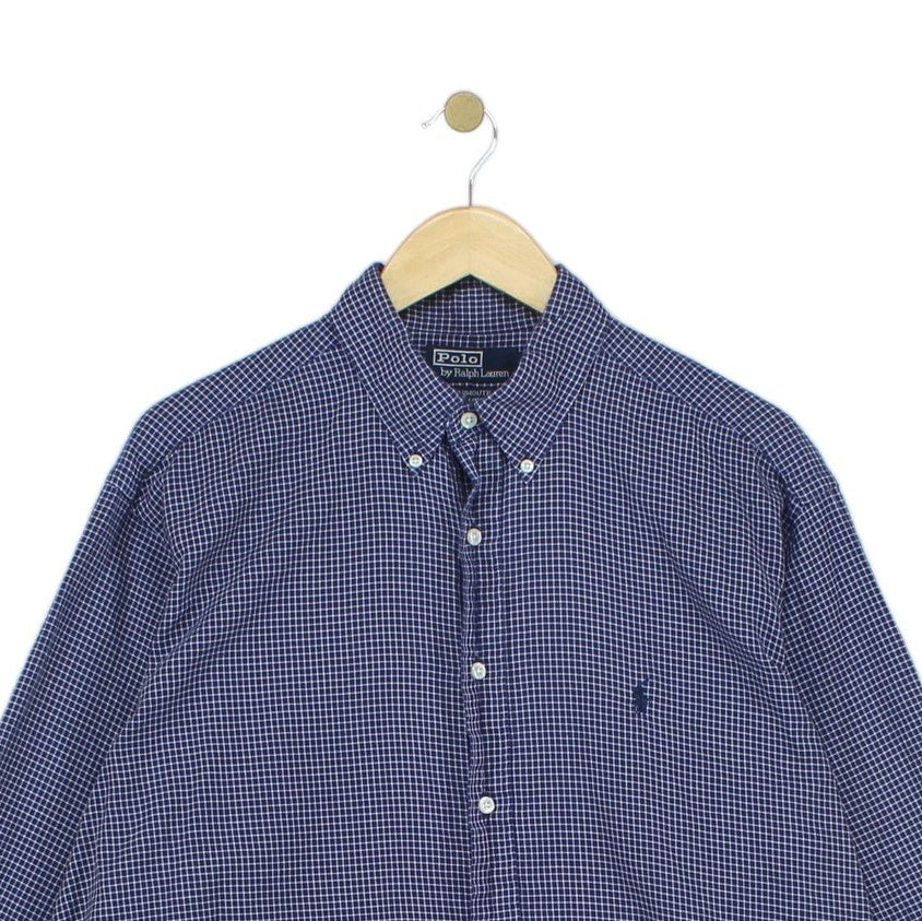 Mens Check Shirt Button Down Long Sleeve