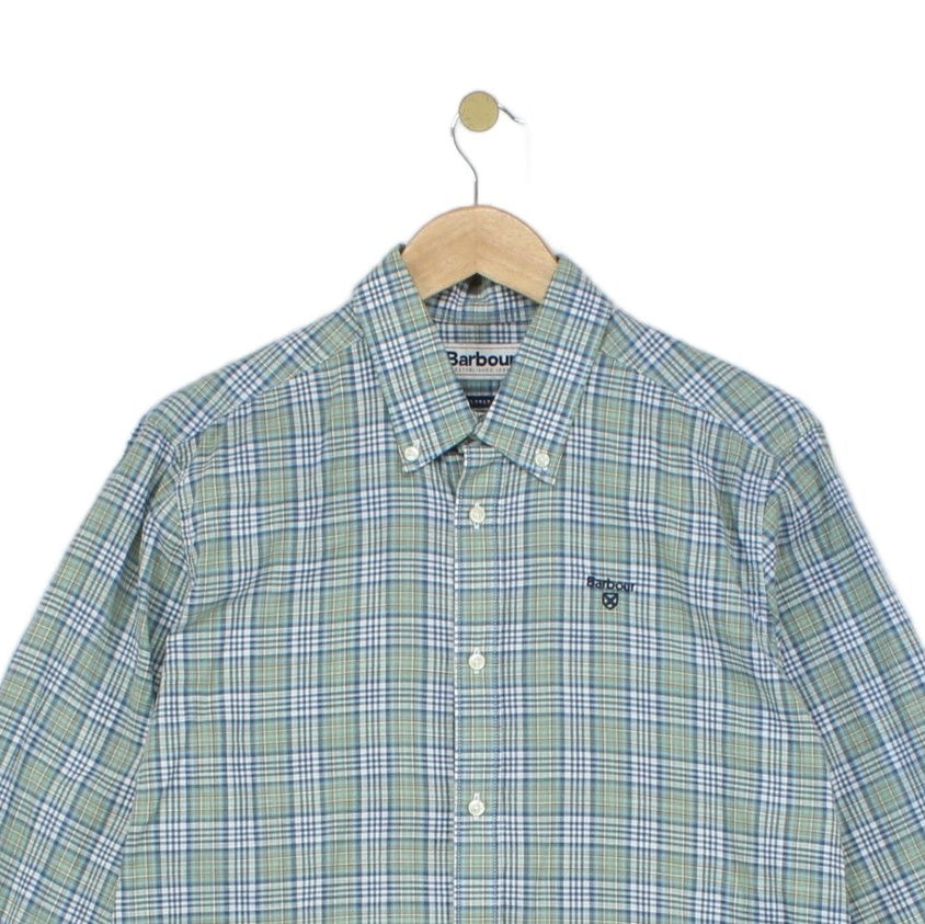 Mens Plaid Shirt Tailored Fit Long Sleeve Casual