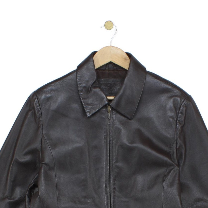 Womens Leather Jacket Full Zip Classic