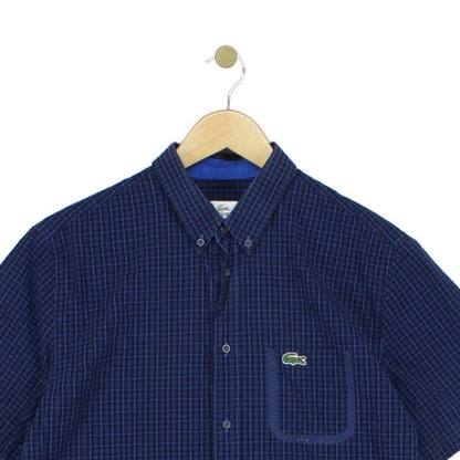 Mens Check Shirt Button Up Short Sleeve