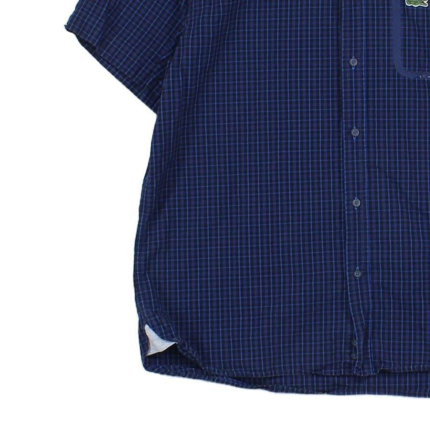 Mens Check Shirt Button Up Short Sleeve