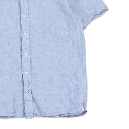 Mens Shirt Short Sleeve Cotton Linen
