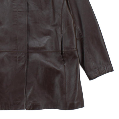 Womens Leather Overcoat Long Sleeve