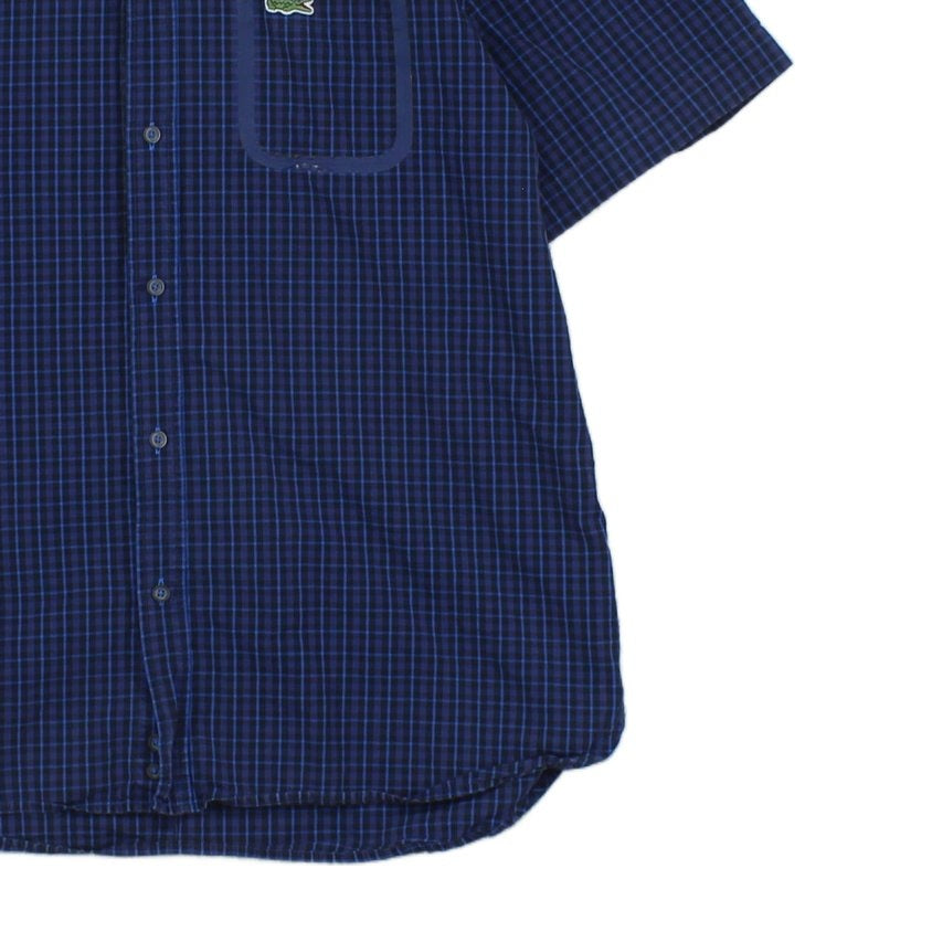 Mens Check Shirt Button Up Short Sleeve