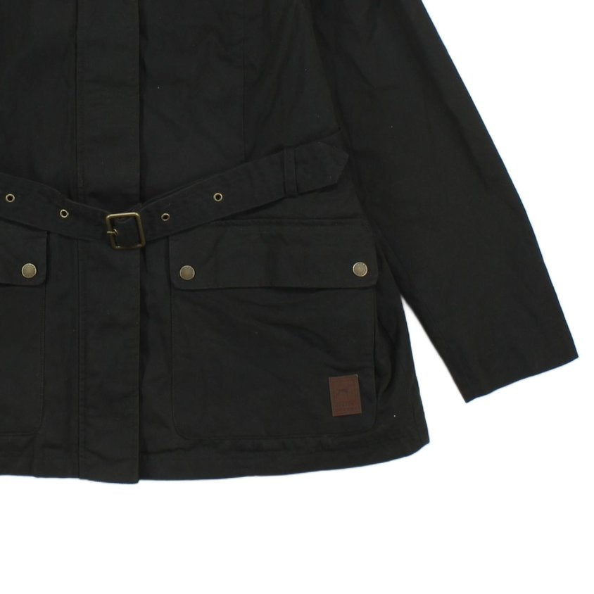 Womens Waxed Jacket Belted Classic Cotton
