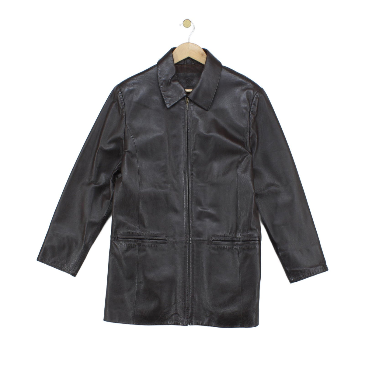Womens Leather Jacket Full Zip Classic