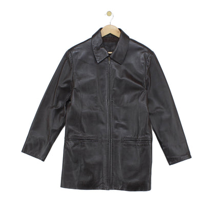 Womens Leather Jacket Full Zip Classic