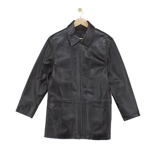 Womens Leather Jacket Full Zip Classic