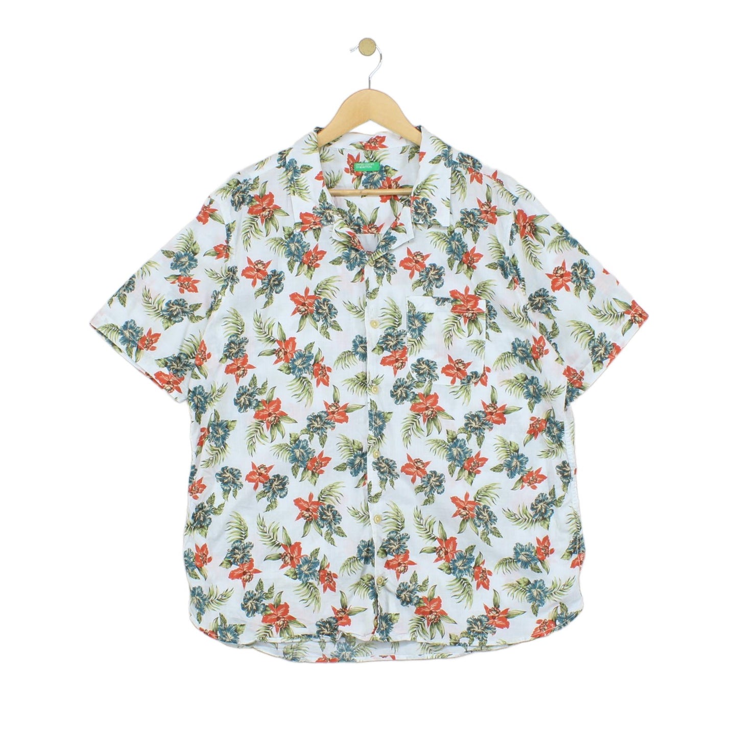 Mens Floral Shirt Tropical Short Sleeve