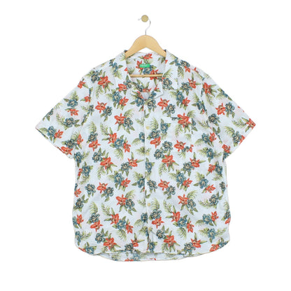 Mens Floral Shirt Tropical Short Sleeve