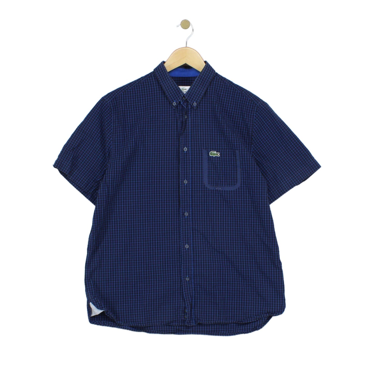 Mens Check Shirt Button Up Short Sleeve
