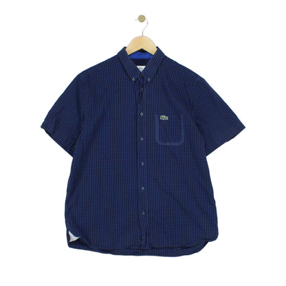 Mens Check Shirt Button Up Short Sleeve