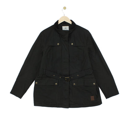 Womens Waxed Jacket Belted Classic Cotton
