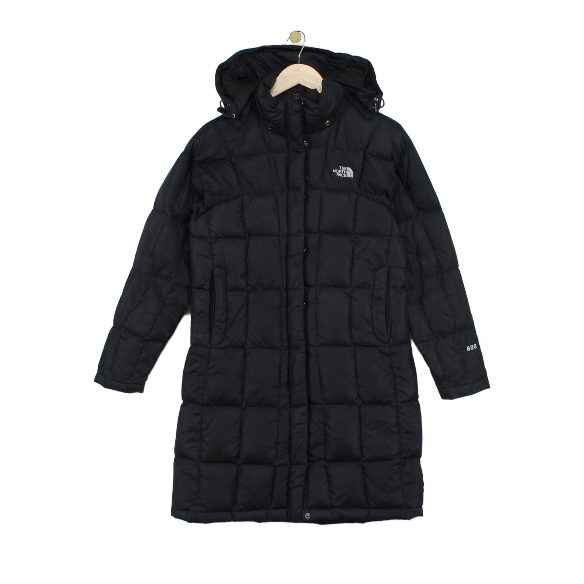 Womens 600 Down Parka Coat Hooded Full Zip Longline