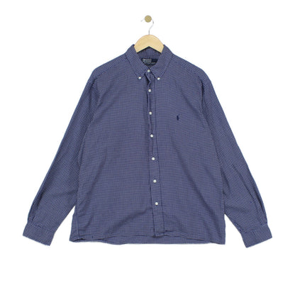 Mens Check Shirt Button Down Long Sleeve
