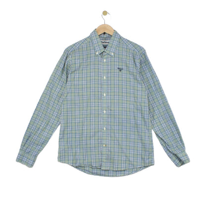 Mens Plaid Shirt Tailored Fit Long Sleeve Casual