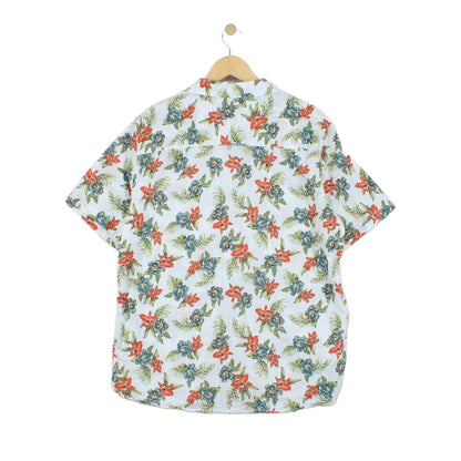 Mens Floral Shirt Tropical Short Sleeve