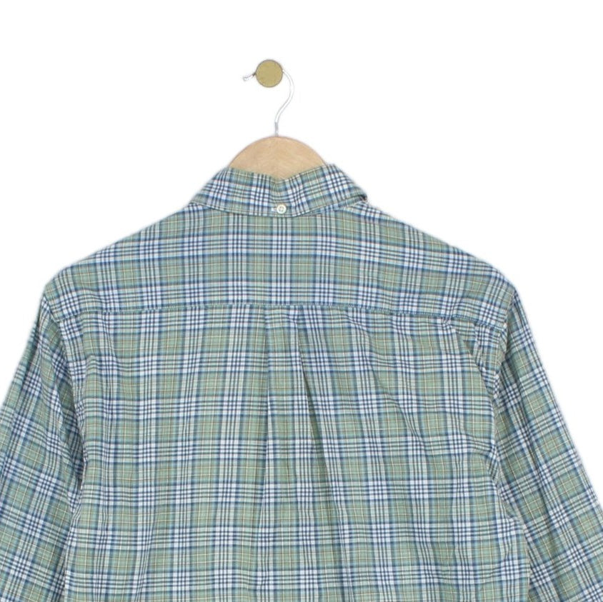 Mens Plaid Shirt Tailored Fit Long Sleeve Casual