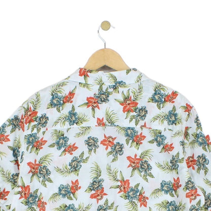 Mens Floral Shirt Tropical Short Sleeve