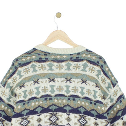 Mens Jumper Patterned Knit Wool Blend