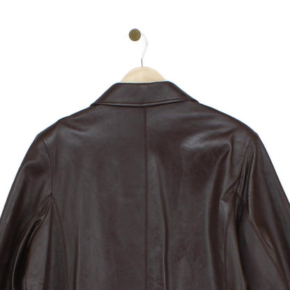 Womens Leather Overcoat Long Sleeve