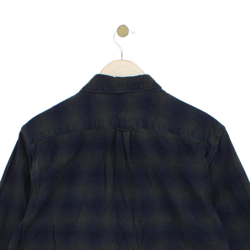 Mens Plaid Shirt Button Up Long Sleeve Cotton