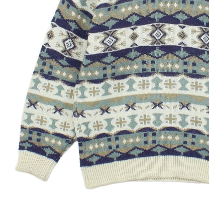 Mens Jumper Patterned Knit Wool Blend