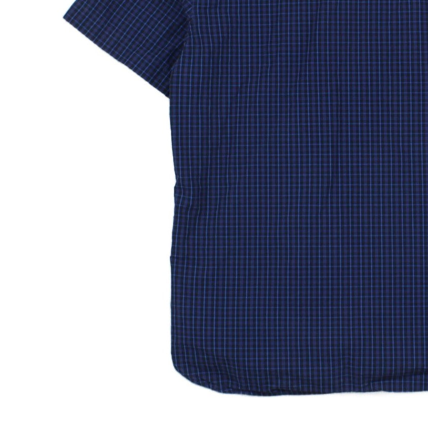 Mens Check Shirt Button Up Short Sleeve