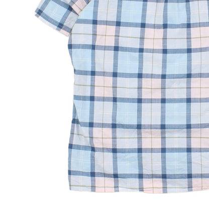 Mens Plaid Shirt Short Sleeve Check