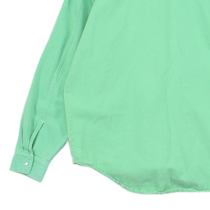 Mens Denim Shirt Pearl Snap Long Sleeve Cotton
