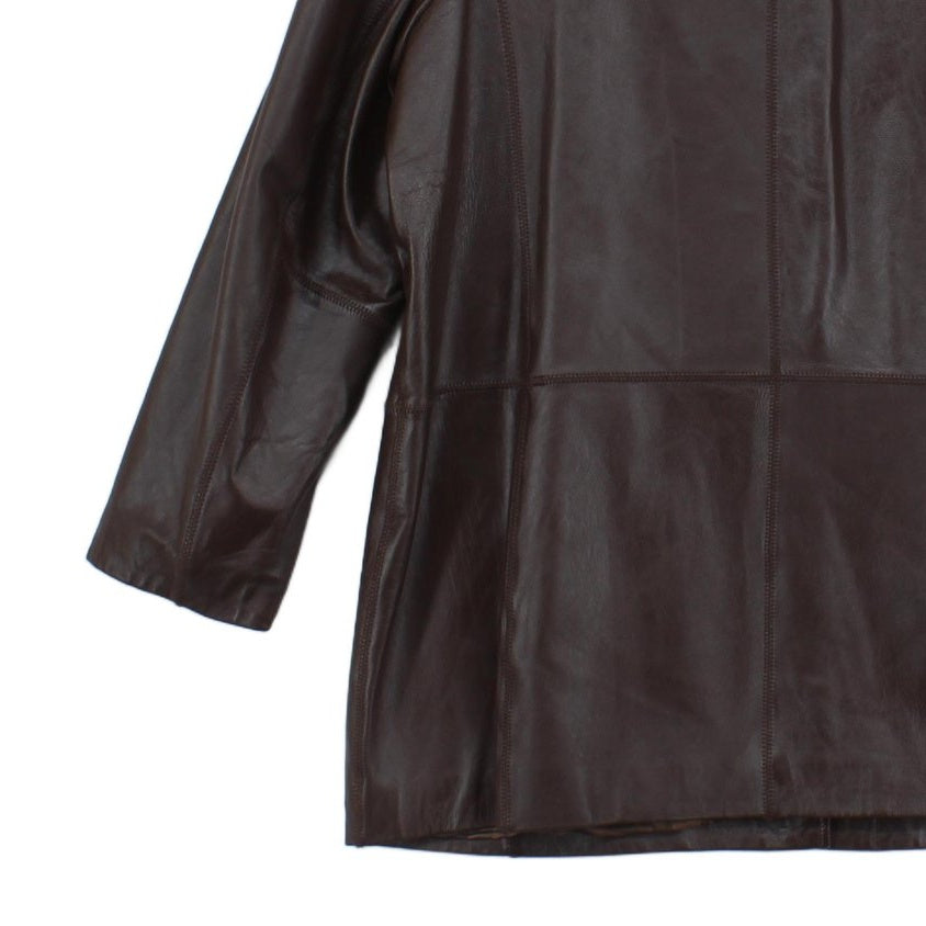 Womens Leather Overcoat Long Sleeve