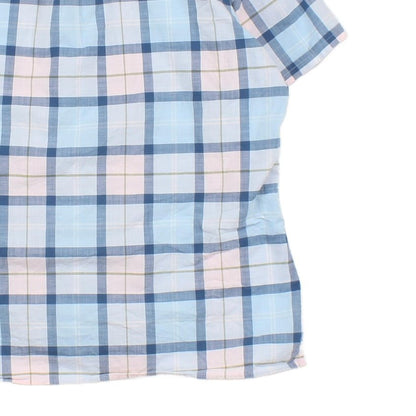 Mens Plaid Shirt Short Sleeve Check
