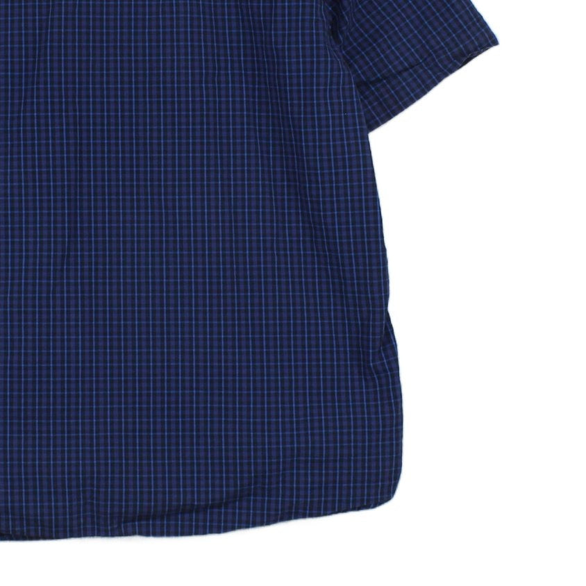 Mens Check Shirt Button Up Short Sleeve