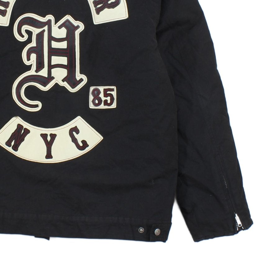 Mens Biker Jacket Streetwear Big Logo