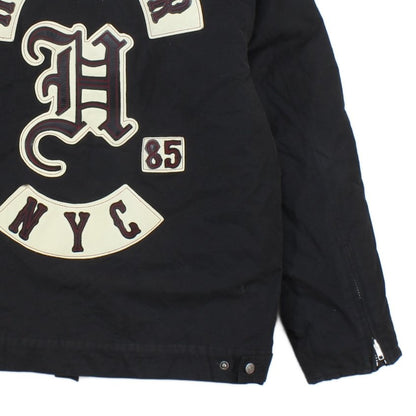Mens Biker Jacket Streetwear Big Logo