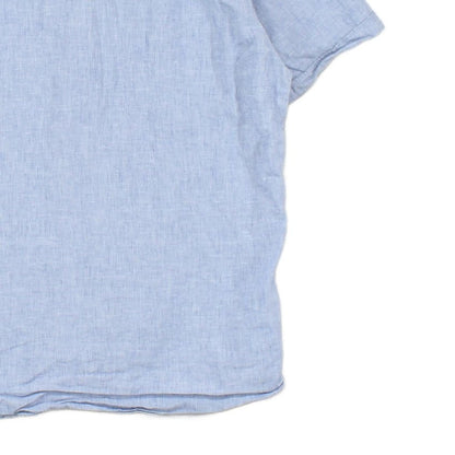 Mens Shirt Short Sleeve Cotton Linen